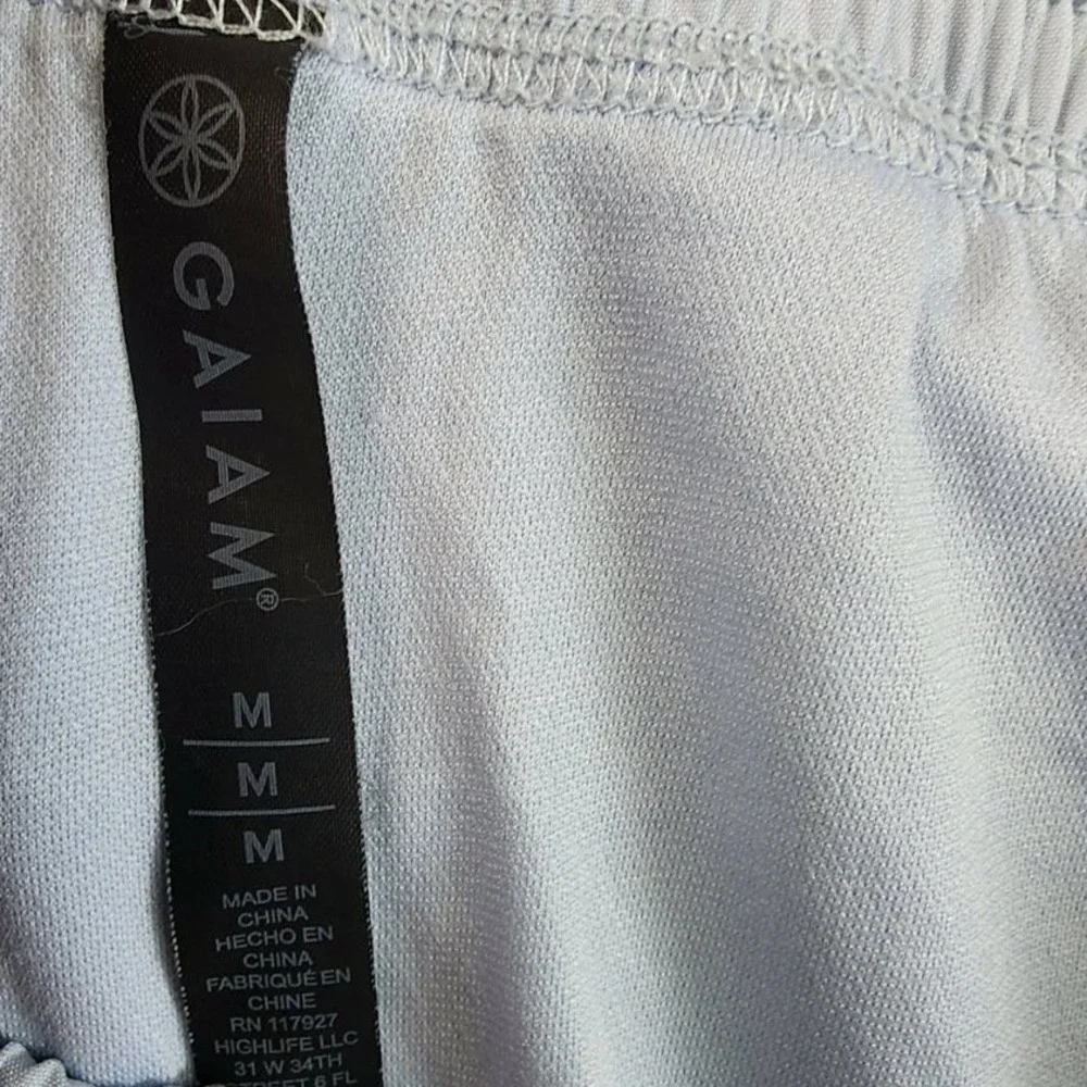 Gaiam Active Running Shorts‎ Light Blue Womens Size M Mesh Trim Athletic Workout